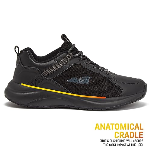 Avia Canyon SR Black Non Slip Shoes for Women - Water Resistant, Slip Resistance, Comfortable for Restaurant and Work Sc