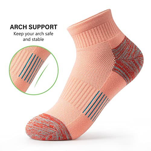 Gonii Thick Cushioned Ankle Socks for Women Athletes Running and Hiking 5-Pairs