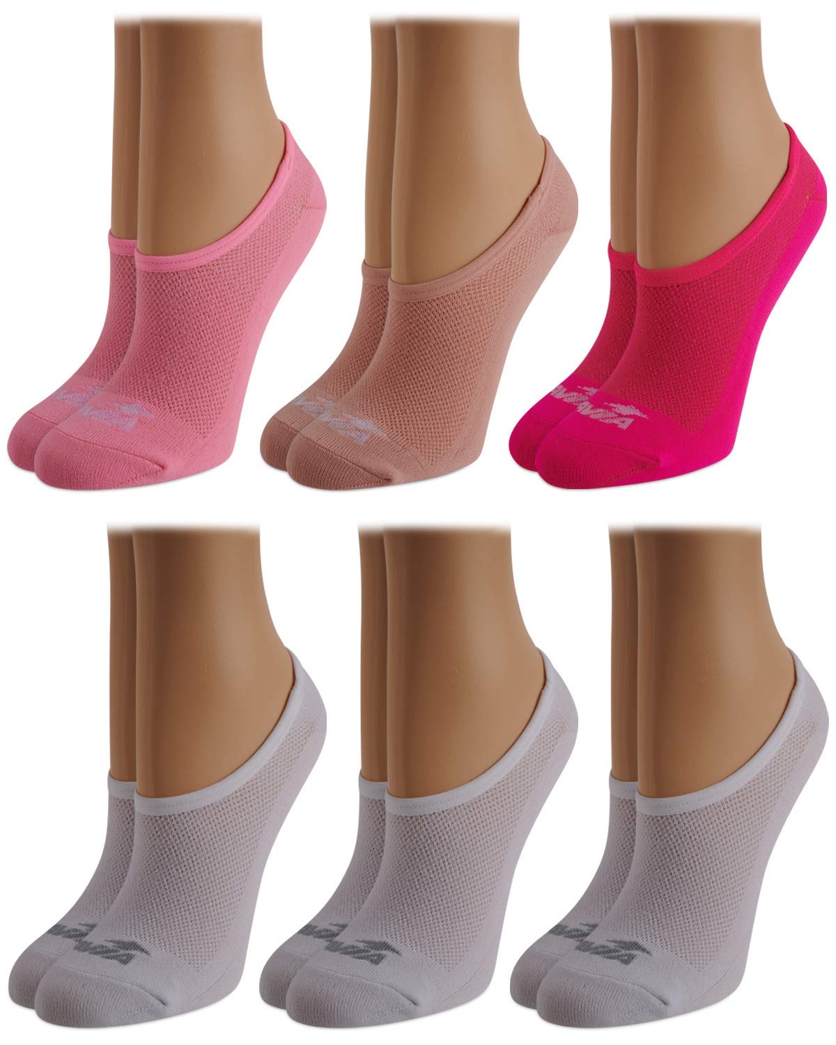 Avia Women's Performance Stretch Sport Liner No Show Socks - Athletic Socks for Women (4-9), Size 4-9, Pink