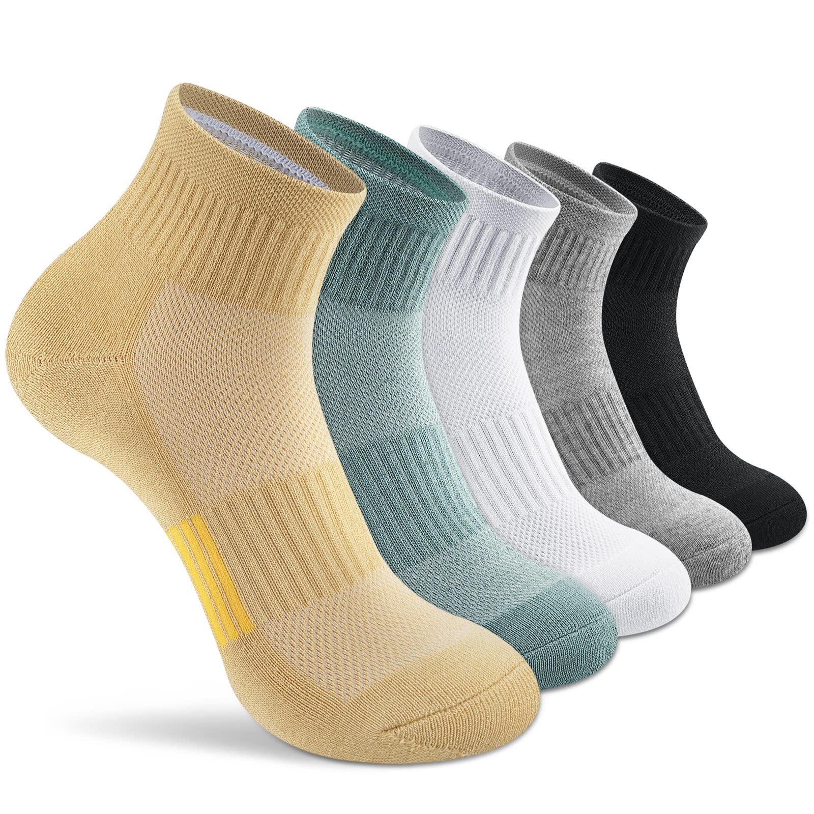 Gonii Women's Thick Cushioned Ankle Socks for Running and Hiking - 5-Pairs